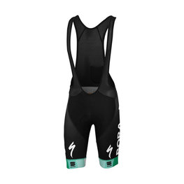 SPORTFUL Krótkie spodnie kolarskie z szelkami - BORA HANSGROHE 2019 - zielony/czarny