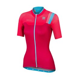 SPORTFUL Koszulka kolarska z krótkim rękawem - BODYFIT PRO LADY - różowy/turkusowy