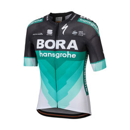 SPORTFUL Koszulka kolarska z krótkim rękawem - BORA HANSGROHE 2018 - biały/zielony/czarny