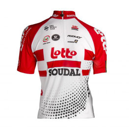 Koszulka kolarska z krótkim rękawem - LOTTO SOUDAL 19 KIDS - biały/czerwony