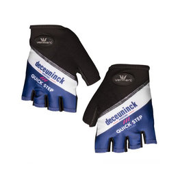 Kolarskie rękawiczki z krótkimi palcami - QUICKSTEP 2019 - biały/niebieski/czarny